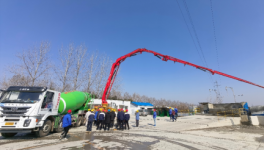 南京中聯(lián)混凝土超高強(qiáng)混凝土生產(chǎn)泵送澆筑試驗(yàn)成功！