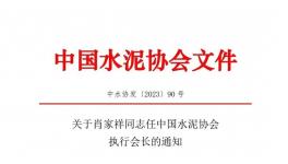 重磅！肖家祥任水泥協(xié)會執(zhí)行會長！